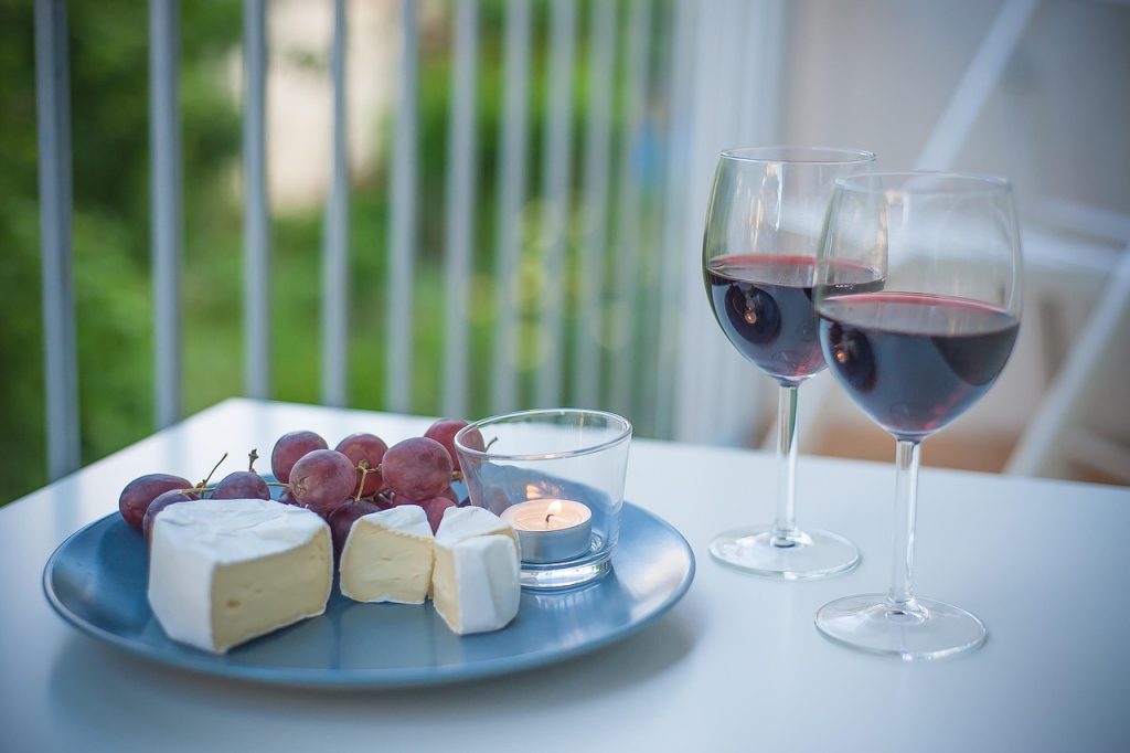 wine, cheese, nature, summer