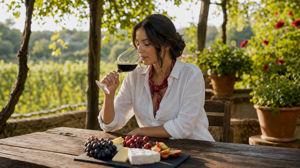 Wine Sulfites Explained: Safety, Labels, and Your Health Woman tasting Merlot wine in vineyard room