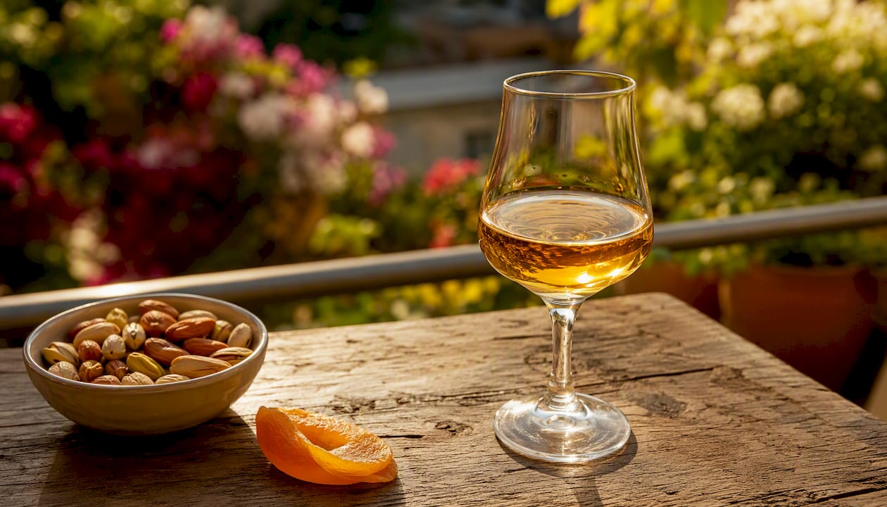 Wine Sulfites Explained: Safety, Labels, and Your Health Glass of dessert wine with dried fruit