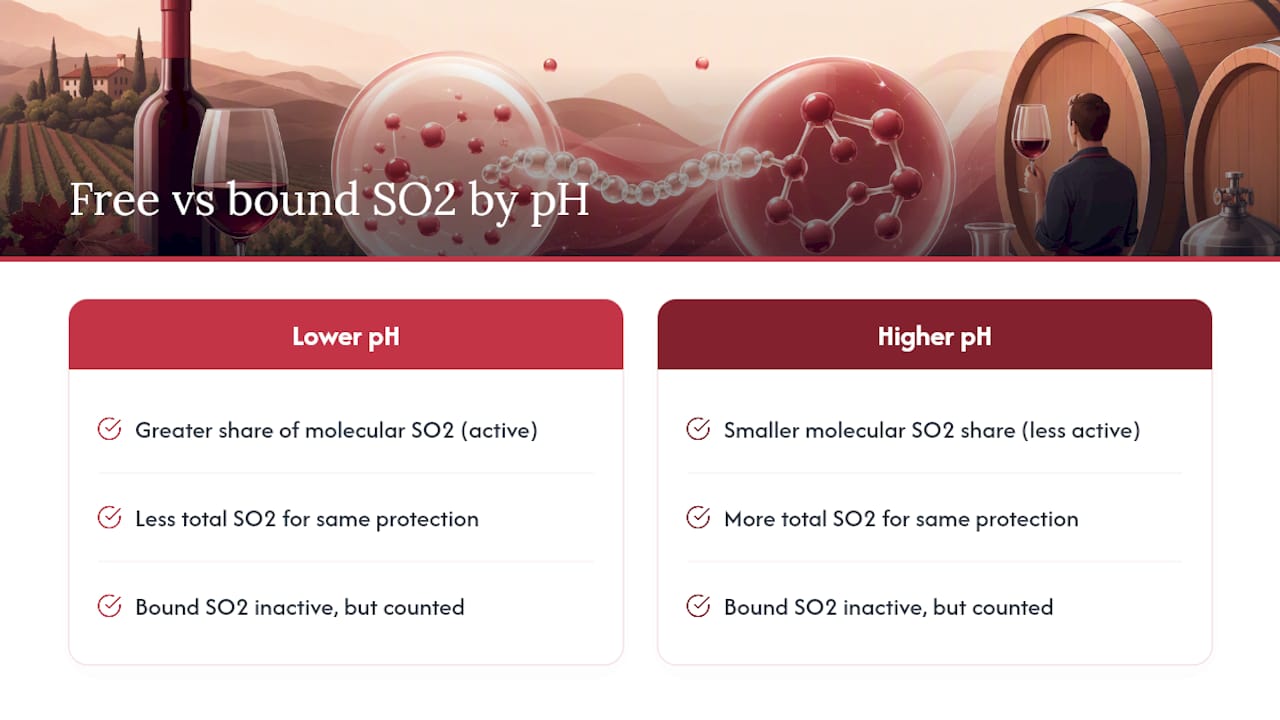 Wine Sulfites Explained: Safety, Labels, and Your Health Diagram of sulfite forms influenced by wine pH